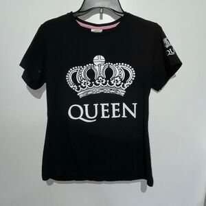 Pic On Tshirt Women's Queen Crew Neck Short‎ Sleeve Graphic T-Shirt Black Medium